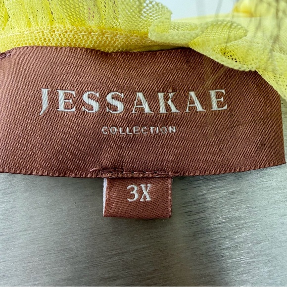 Yellow Embroidered Tulle Dress - Picture 8 of 9